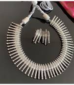 Beautiful Silver tone kerala Designer necklace set