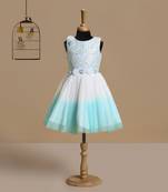 green polyester kids frocks