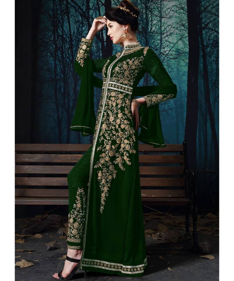 Green Georgette Pakistani Salwar Kameez - Vasu Sarees - 3452638 Green Georgette Pakistani Salwar Kameez - Vasu Sarees - 3452638