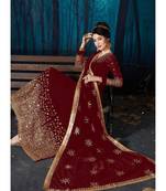 Maroon Georgette Anarkali Salwar Kameez