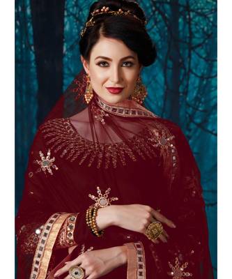 Maroon Georgette Anarkali Salwar Kameez 3