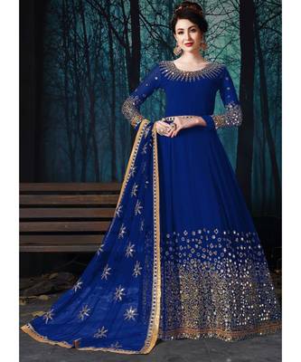 Blue Georgette Anarkali Salwar Kameez 1