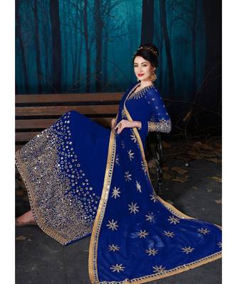 Blue Georgette Anarkali Salwar Kameez 2
