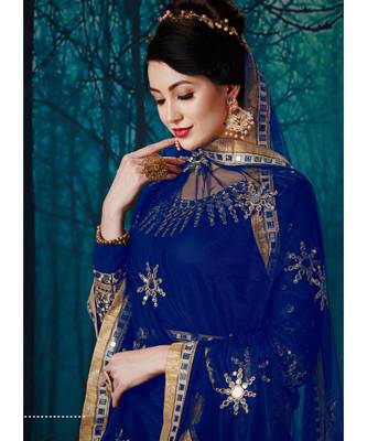 Blue Georgette Anarkali Salwar Kameez 3