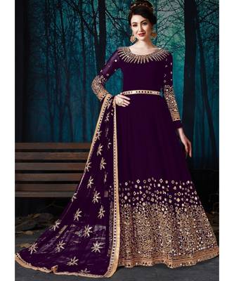 Purple Georgette Anarkali Salwar Kameez 1