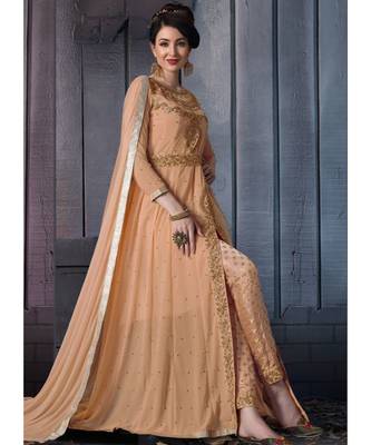 Cream Georgette Pakistani Salwar Kameez 1