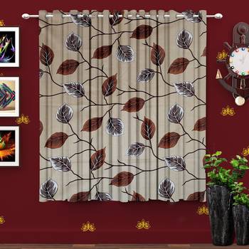 A Cream Printed Polyester Window Curtain 1