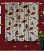 A Cream Printed Polyester Window Curtain