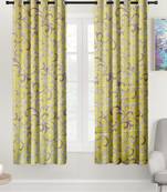 A Yellow Printed Polyester Window Curtain