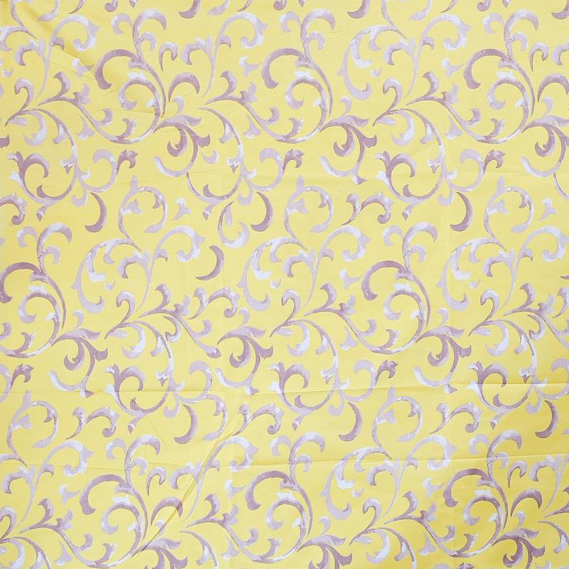 A Yellow Printed Polyester Window Curtain