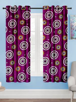 A Purple Printed Polyester Window Curtain 1