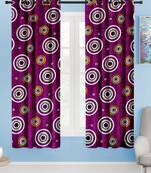 A Purple Printed Polyester Window Curtain