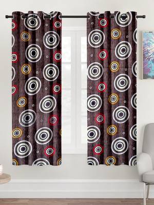 A Grey Printed Polyester Window Curtain 1