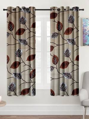A Cream Printed Polyester Window Curtain 1