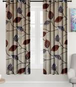 A Cream Printed Polyester Window Curtain