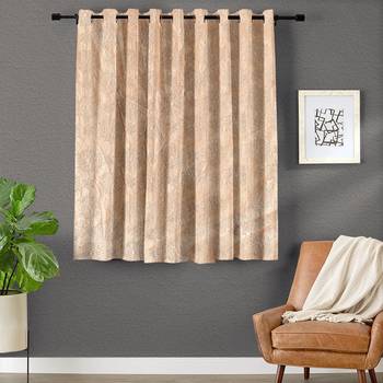 A Beige Printed  Polyester Window Curtain 1