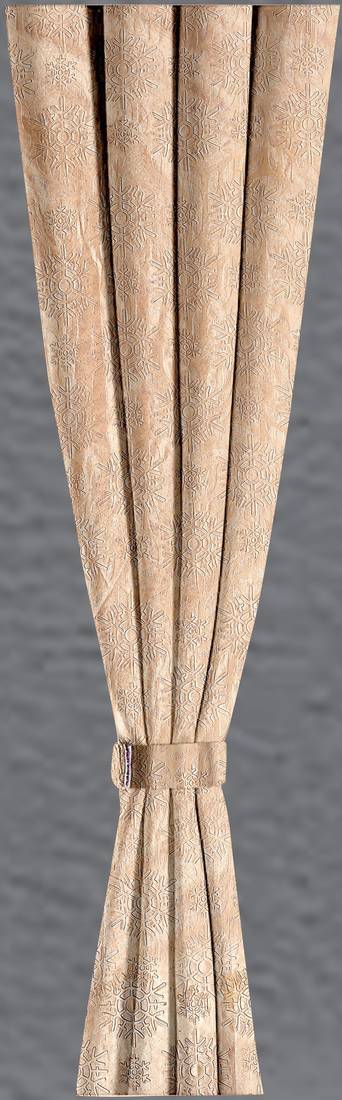 A Beige Printed  Polyester Window Curtain