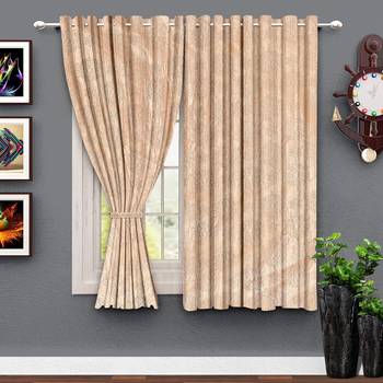 A Beige Printed  Polyester Window Curtain 1