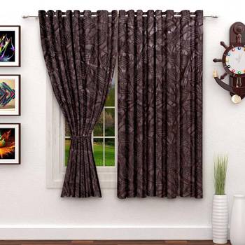 A Dark Brown Polyester Window Curtain 1