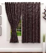 A Dark Brown Polyester Window Curtain