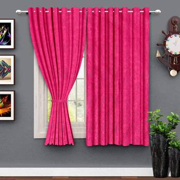 A Magenta Polyester Window Curtain 1