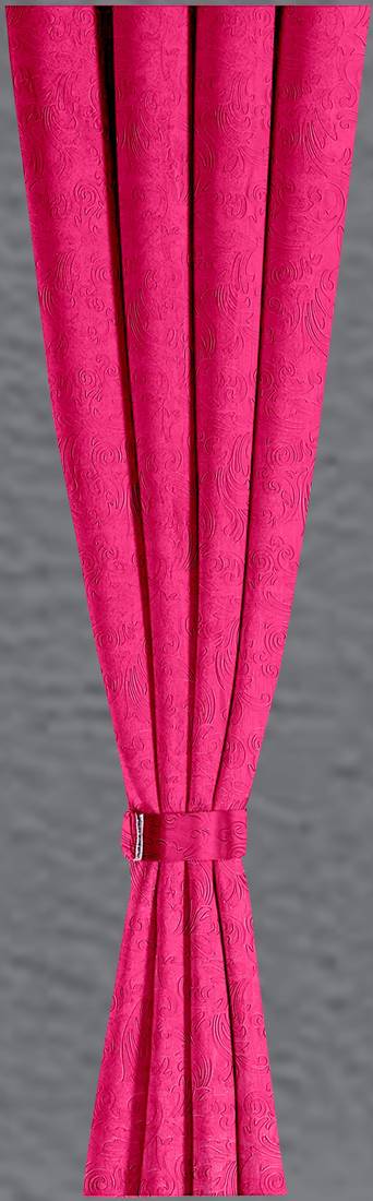 A Magenta Polyester Window Curtain