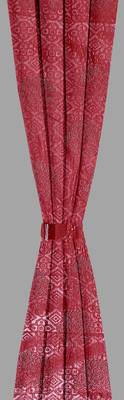 A Dark Red Printed Polyester Window Curtain 2