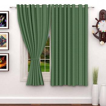 A dark green Printed Polyester Window Curtain 1