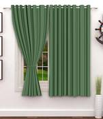 A dark green Printed Polyester Window Curtain