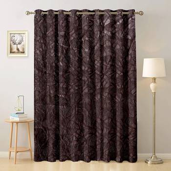 A Dark Brown Printed  Polyester Window and Door Curtain 1