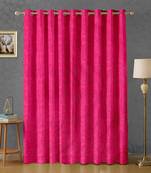 A Magenta Printed  Polyester Window and Door Curtain