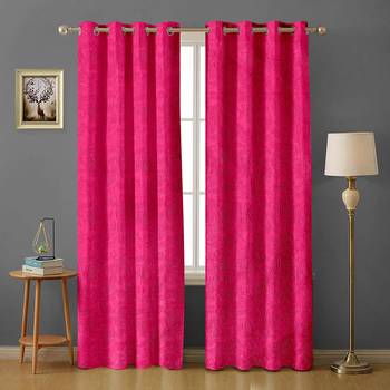 A Magenta Printed  Polyester Window and Door Curtain 1