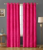 A Magenta Printed  Polyester Window and Door Curtain