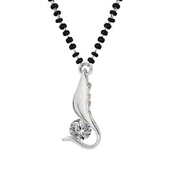 Silver cubic zirconia mangalsutra 1