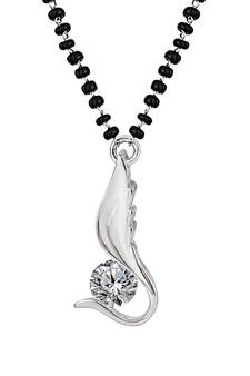 Silver cubic zirconia mangalsutra