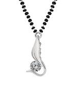 Silver cubic zirconia mangalsutra