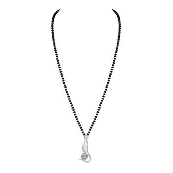 Silver cubic zirconia mangalsutra 2