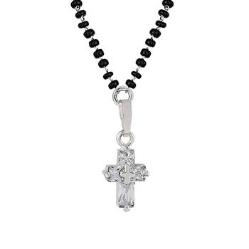 Silver cubic zirconia mangalsutra 1