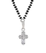 Silver cubic zirconia mangalsutra