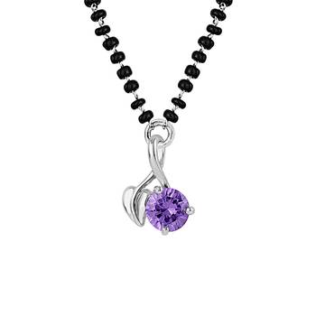 Silver cubic zirconia mangalsutra 1