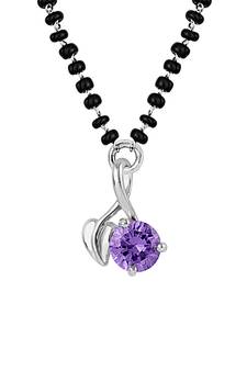 Silver cubic zirconia mangalsutra