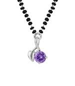 Silver cubic zirconia mangalsutra