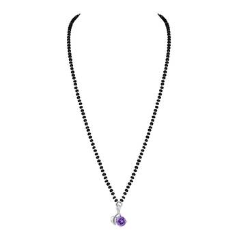Silver cubic zirconia mangalsutra 2