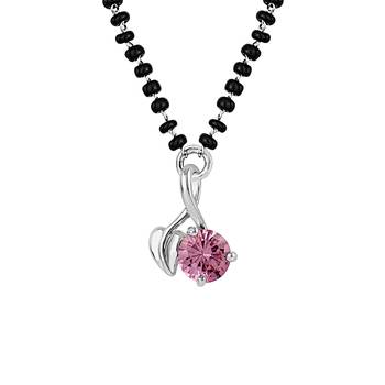 Silver cubic zirconia mangalsutra 1