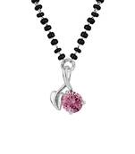 Silver cubic zirconia mangalsutra