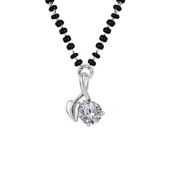 Silver cubic zirconia mangalsutra 1