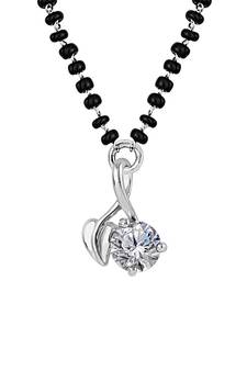 Silver cubic zirconia mangalsutra
