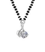 Silver cubic zirconia mangalsutra