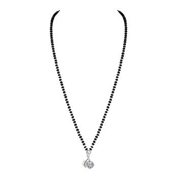 Silver cubic zirconia mangalsutra 2