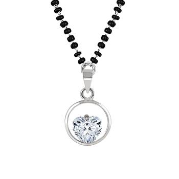 Silver cubic zirconia mangalsutra 1